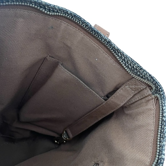 Eric Javits York Squishee Woven Brown Shoulder Tote Bag 2 Straps Zip Closure - Picture 11 of 13